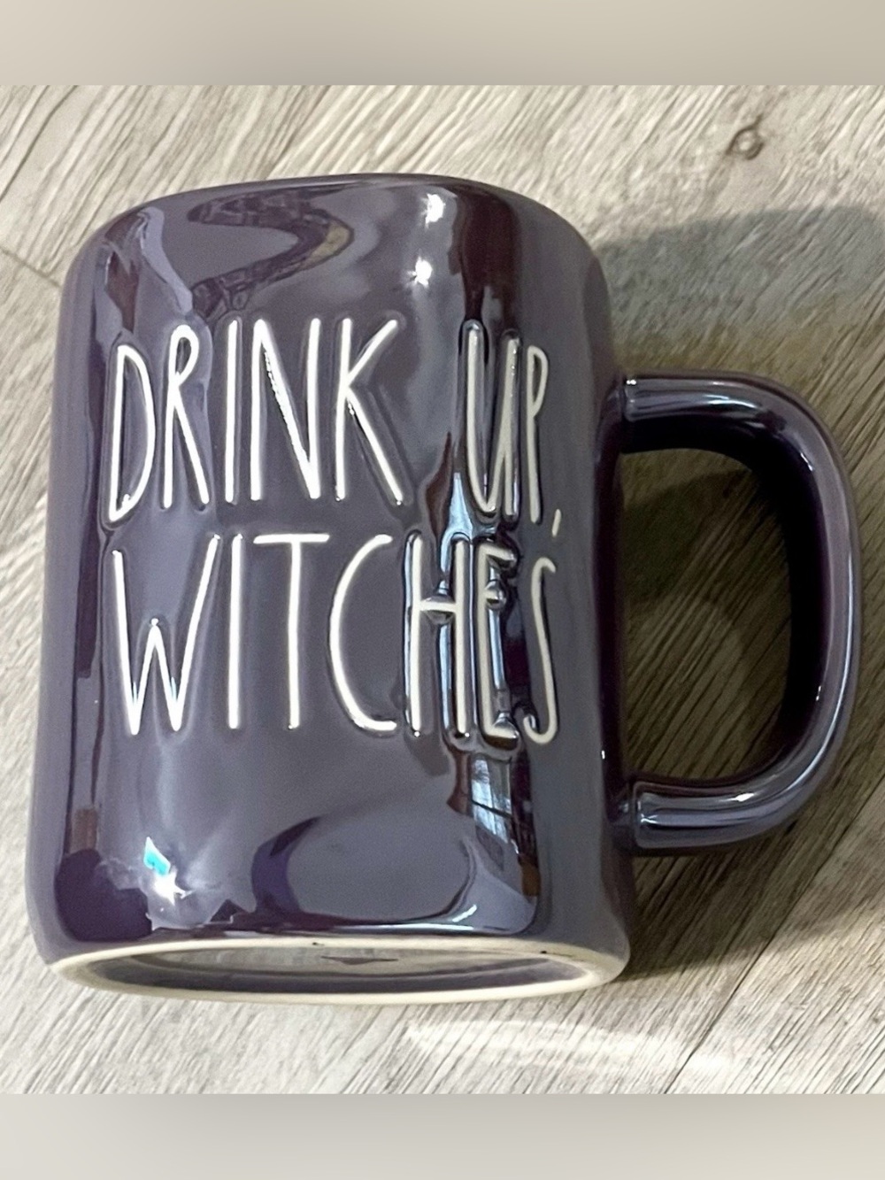 Rae Dunn Ceramic Iridescent Purple 'Drink Up Witches' Coffee Mug